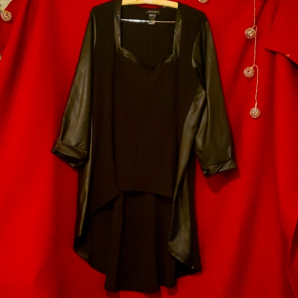 Mixed fabric top